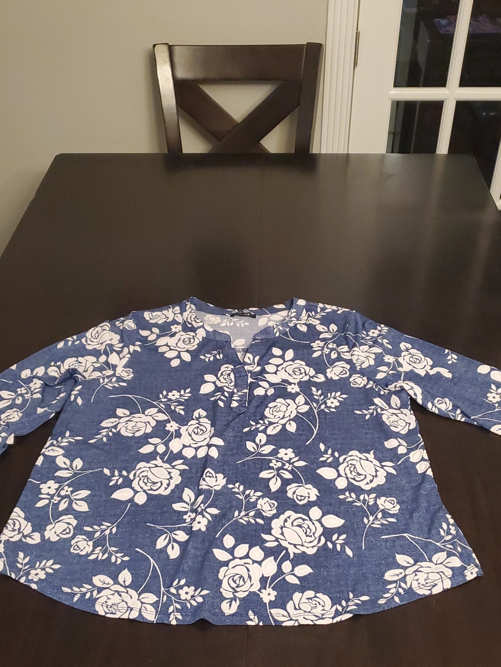 Tag# 59- Papermoon Navy Blue Floral Button-Front Casual Shirt